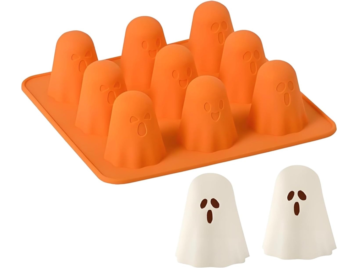 Moldes de Silicone Fáceis de Desenformar Doces de Halloween.