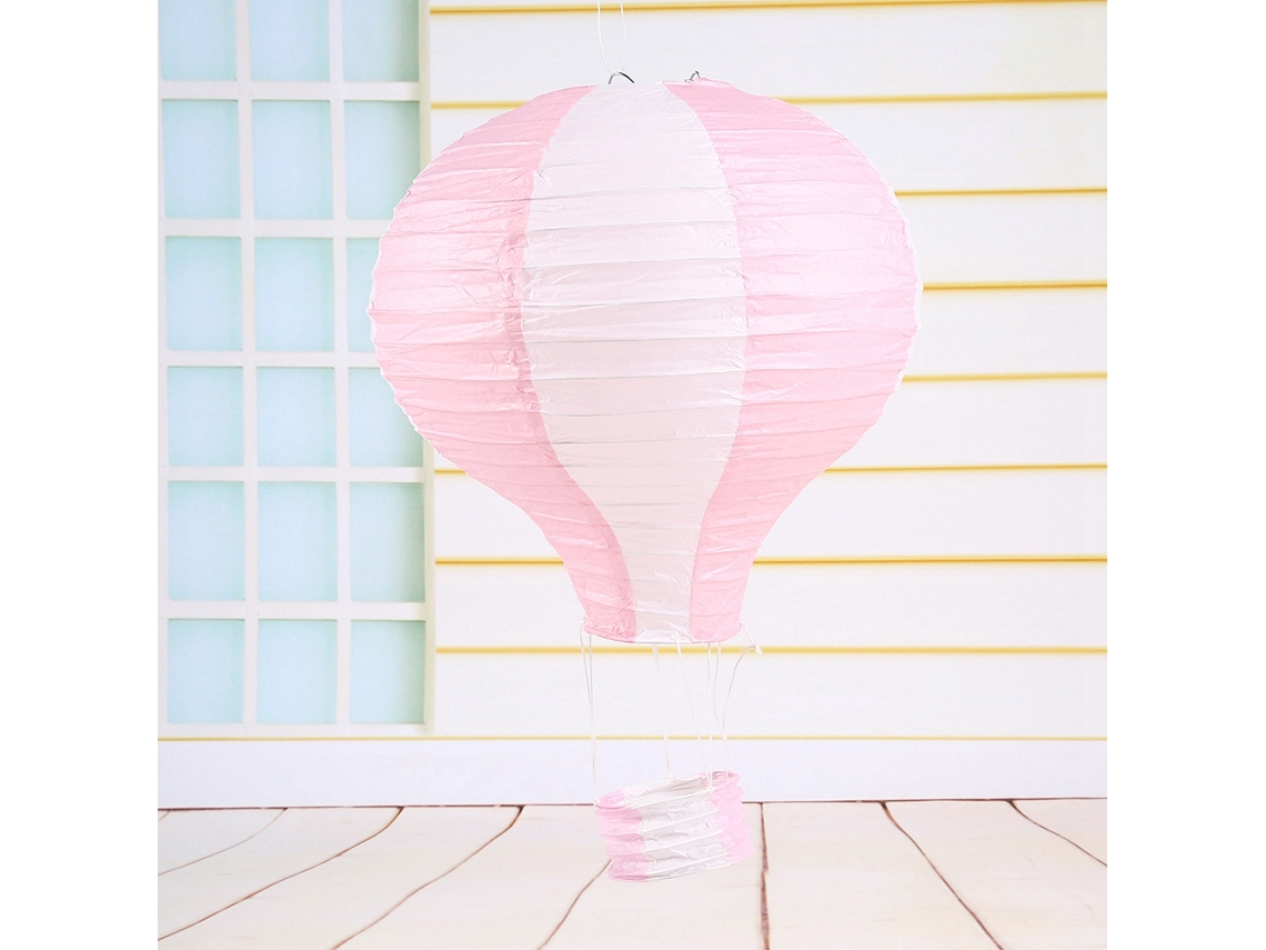 Eoocoo Lanterna De Papel Com Fio Para Balão De Ar Quente (12 Polegadas 30cm, Rosa + Branco)