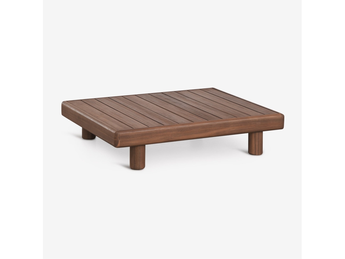 Sklum Mesa De Centro Retangular Para Jardim 100x80 Cm Em Acácia Edrien Madeira De Acácia         Castanho Acácia