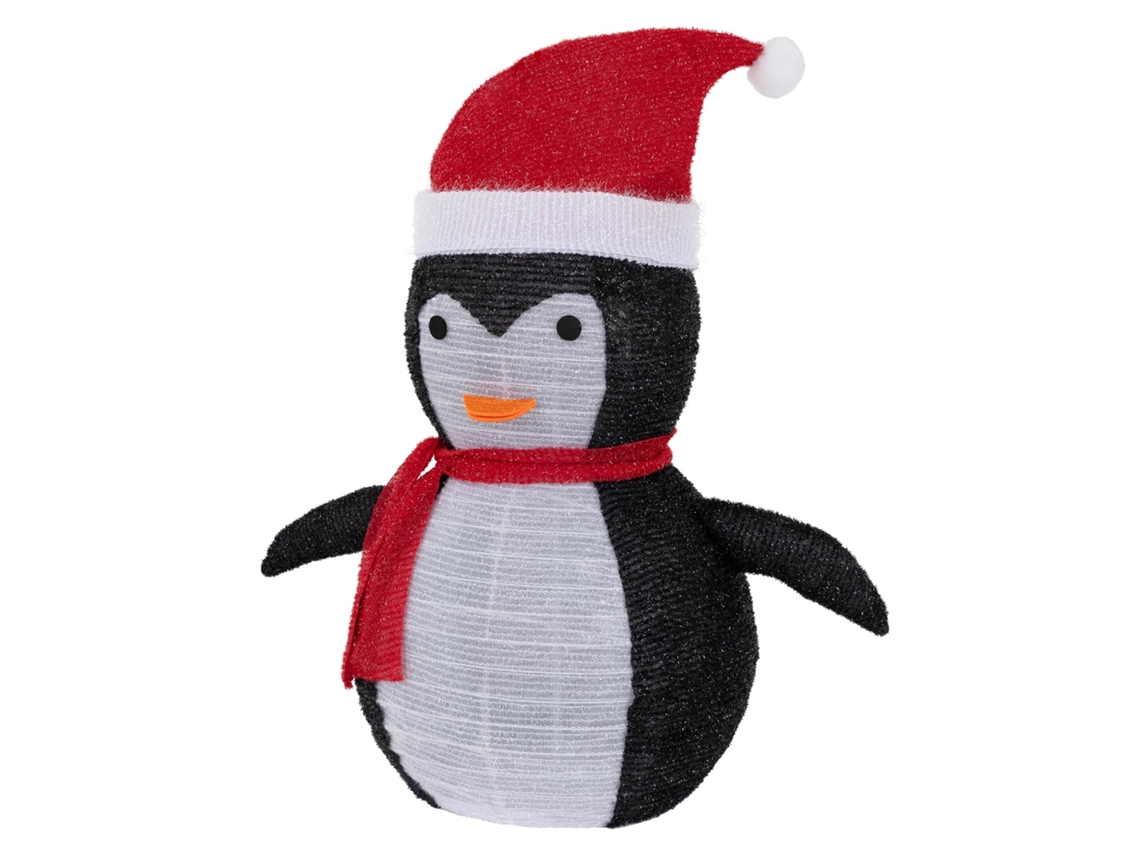 Pinguim de Natal Led de 68 Cm de Altura com Chapéu e Cachecol Figura de Jardim ECD