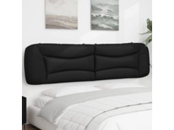 Vidaxl Almofadão De Cabeceira Hvar 200 Cm Couro Artificial Preto