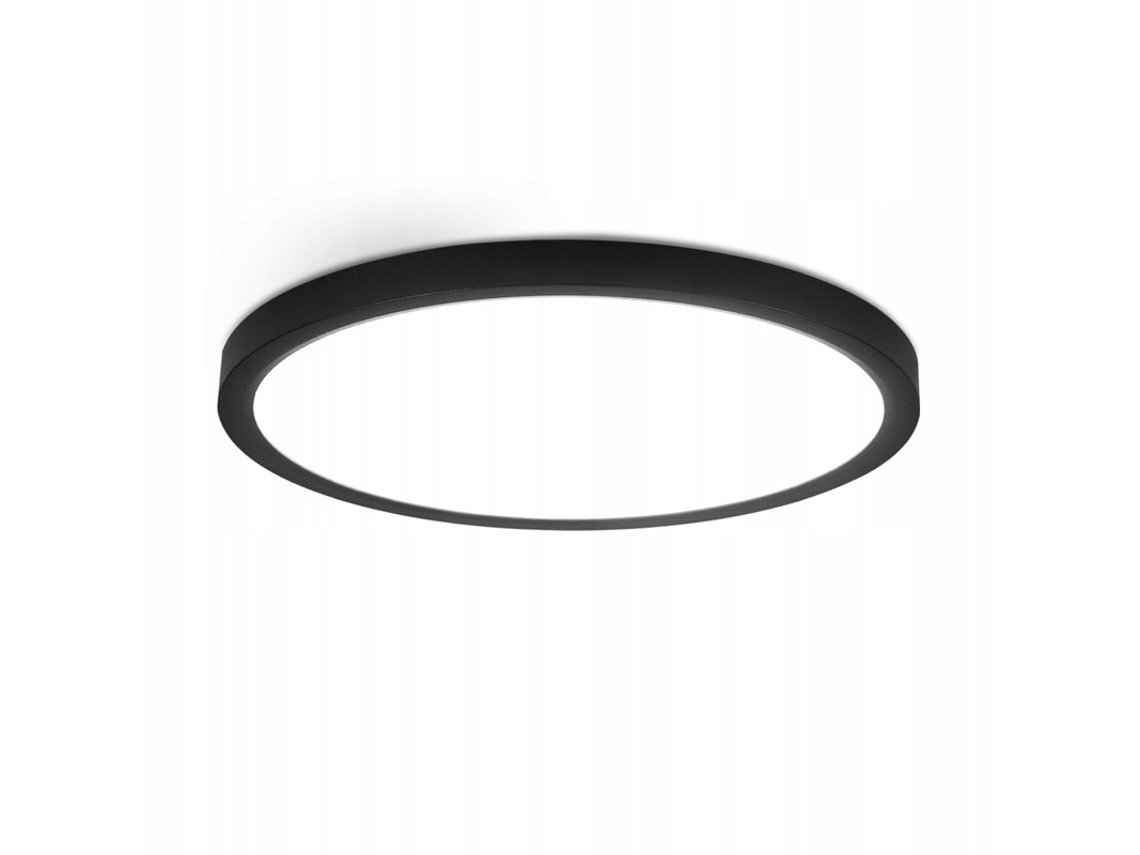 Nettlife Teto Led Plano 30 Cm - 24 W, Preto, 6000 K - Iluminação Contemporânea Para Cozinha, Corredor, Quarto