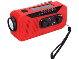 Rádio De Emergência Com Manivela, Alerta Meteorológico E Lanterna Brilvibera (vermelho)