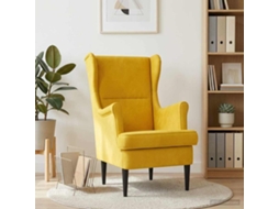 Vidaxl Poltrona Amarelo Veludo