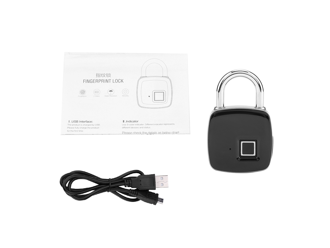 Fechadura Eletrónica Laxiscreed Com Impressão Digital Para Mochila E Armazenamento Doméstico Seguro