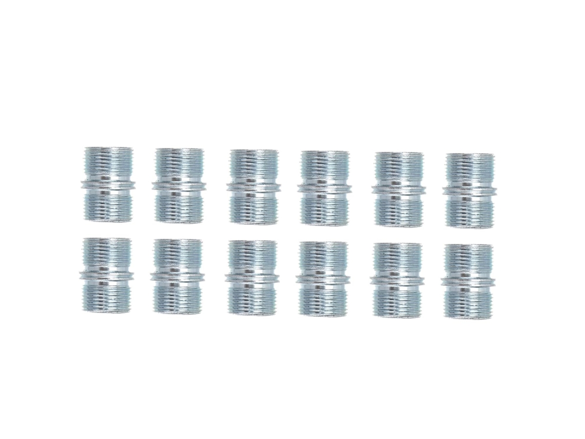 Conjunto De 12 Porcas Aço Com Cabeça Dupla Para Suporte Prateleira