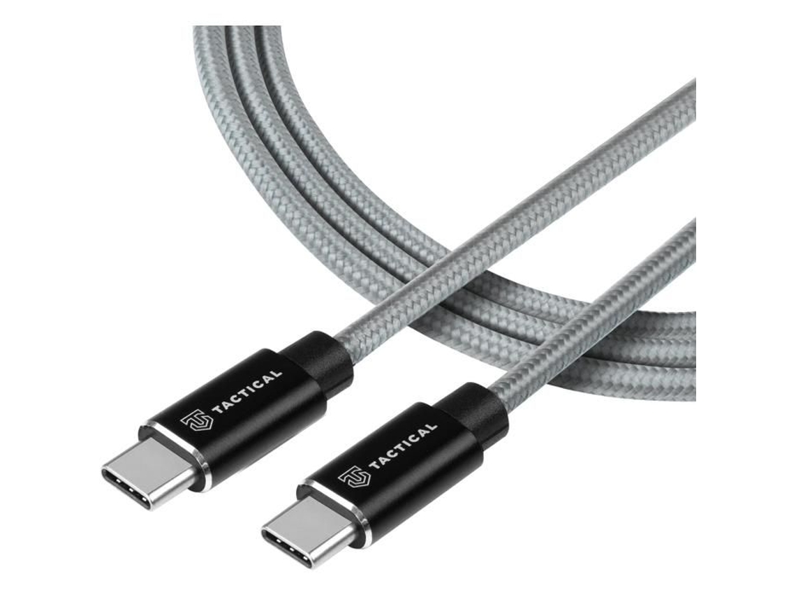 Cabo Tático Rápido de Aramida USB-C/USB-C 100W 20V/5A 2m Cinza Tático