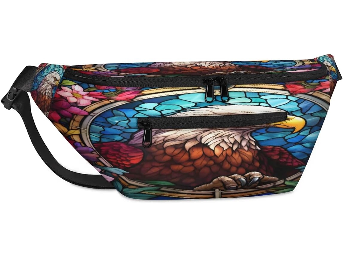 Bolsa de Ombro Unissex com Estampa Floral Águia 38 X 25 9 19 Cm Flo Impermeável Design Pa