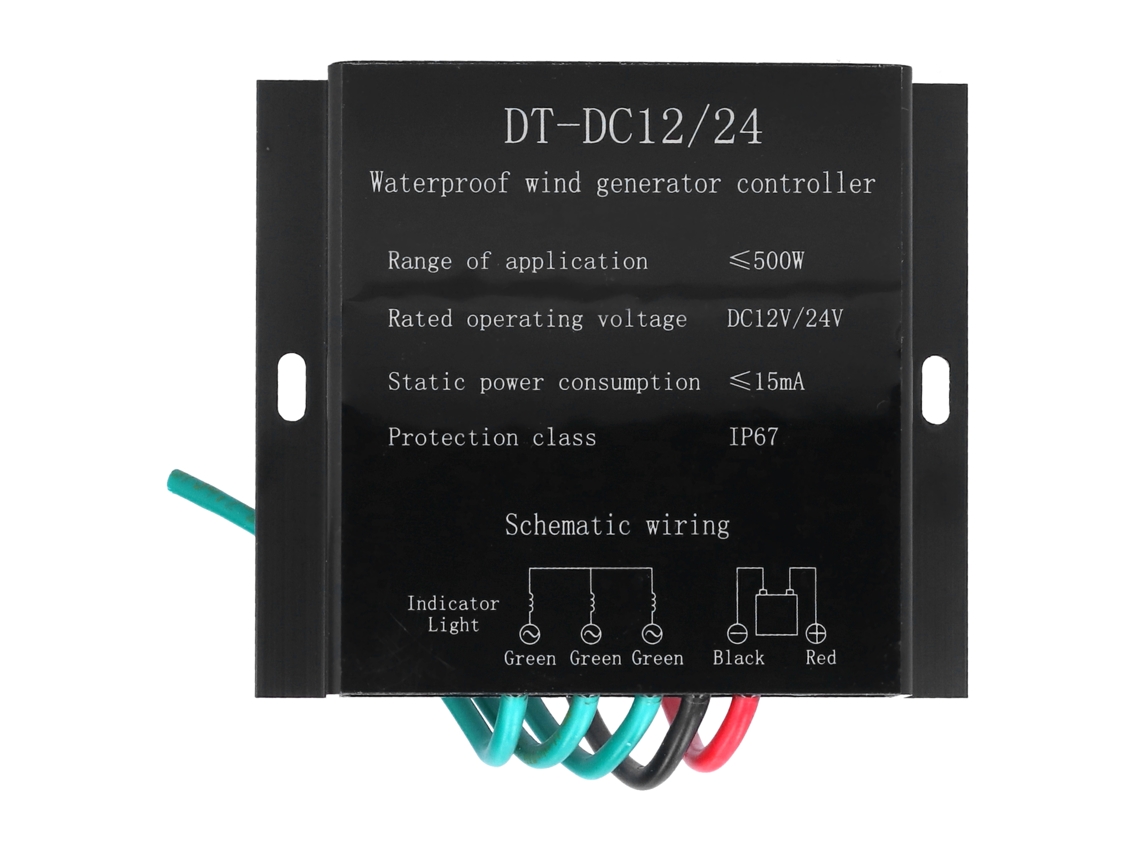 Controlador de Turbina Eólica 500W 12/24V YURU à Prova D'água