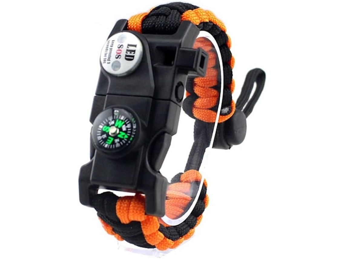 Pulseira de Sobrevivência Ajustável com 7 Núcleos de Paracord Kit Emergência 20 em 1 BRILVIBERA