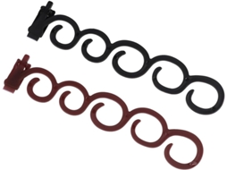 Ferramenta de plástico para trançar cabelo, ideal para coques e rabos de cavalo. Fácil de usar.