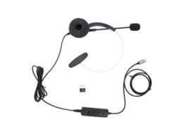 Telefone com microfone com cancelamento de ruído e ajuste de volume para central de atendimento, preto | S/BRAND