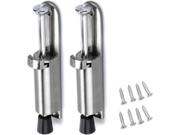 2 Peças Parafuso De Porta Aço Inoxidável Com Base De Borracha Para Fixar Porta (prata)