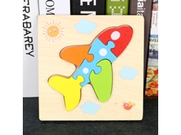 Puzzles De Madeira Para Bebés E Crianças De 1, 2 E 3 Anos, Brinquedos Montessori Educativos Para Bebés Avião Hexinyigjly