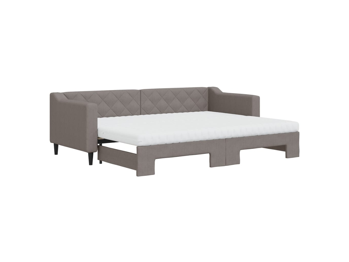 Sofá cama com gavetão e colchões 80x200 cm tecido cinza acastanhado MAISON EXCLUSIVE