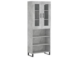 Armário Alto 69,5x34x180cm Madeira Cinza Cimento MAISON EXCLUSIVE