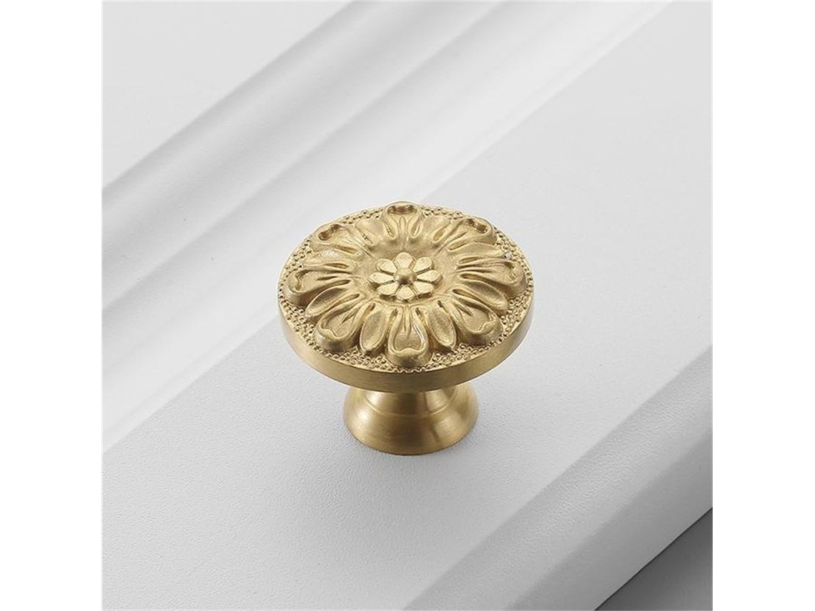 Puxador Único Dourado 5220 Para Gaveta De Móveis De Guarda-roupa Em Cobre Puro.