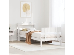 SYFAX™ Cama Sem Colchão 90x190 Cm Madeira de Pinho Maciça Branco
