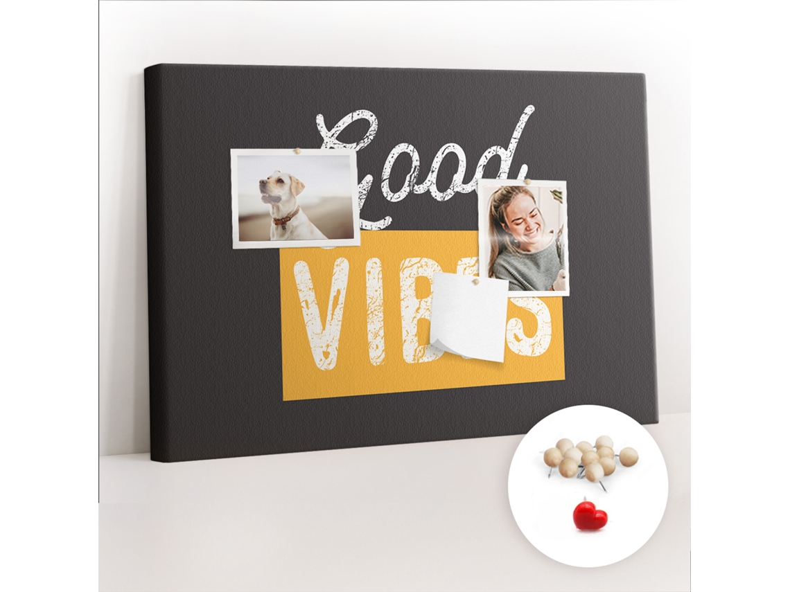 Quadro De Cortiça Com Impressão Citação Motivacional Para A Sala De Estar Espelharte (60x40 Cm)