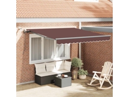 Vidaxl Toldo Retrátil Automático Com Luzes Led 300x250 Cm Castanho