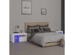 Vidaxl Mesas Cabeceira C/ Leds 2 Pcs 70x36,5x40 Cm Branco