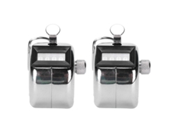 2pcs Contador Manual de Metal com Alavanca Inox 0 9999 para Estoque Oficina