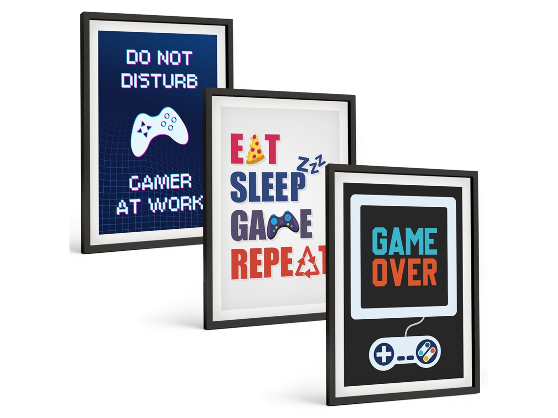 Conjunto De Pinturas Inscrições Para Entretenimento Dos Jogadores Espelharte (3 Peças 40x60 Cm)