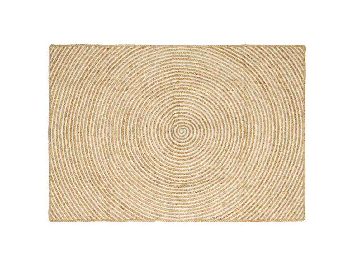 Conjunto 1 Tapetes De Área Vidaxl Branco Juta (140 X 200 Cm)
