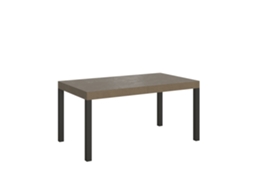 Mesa Extensível Everyday Premium 160/420x90 Cm Em Cinza Pomba Com Pés Antracite Itamoby