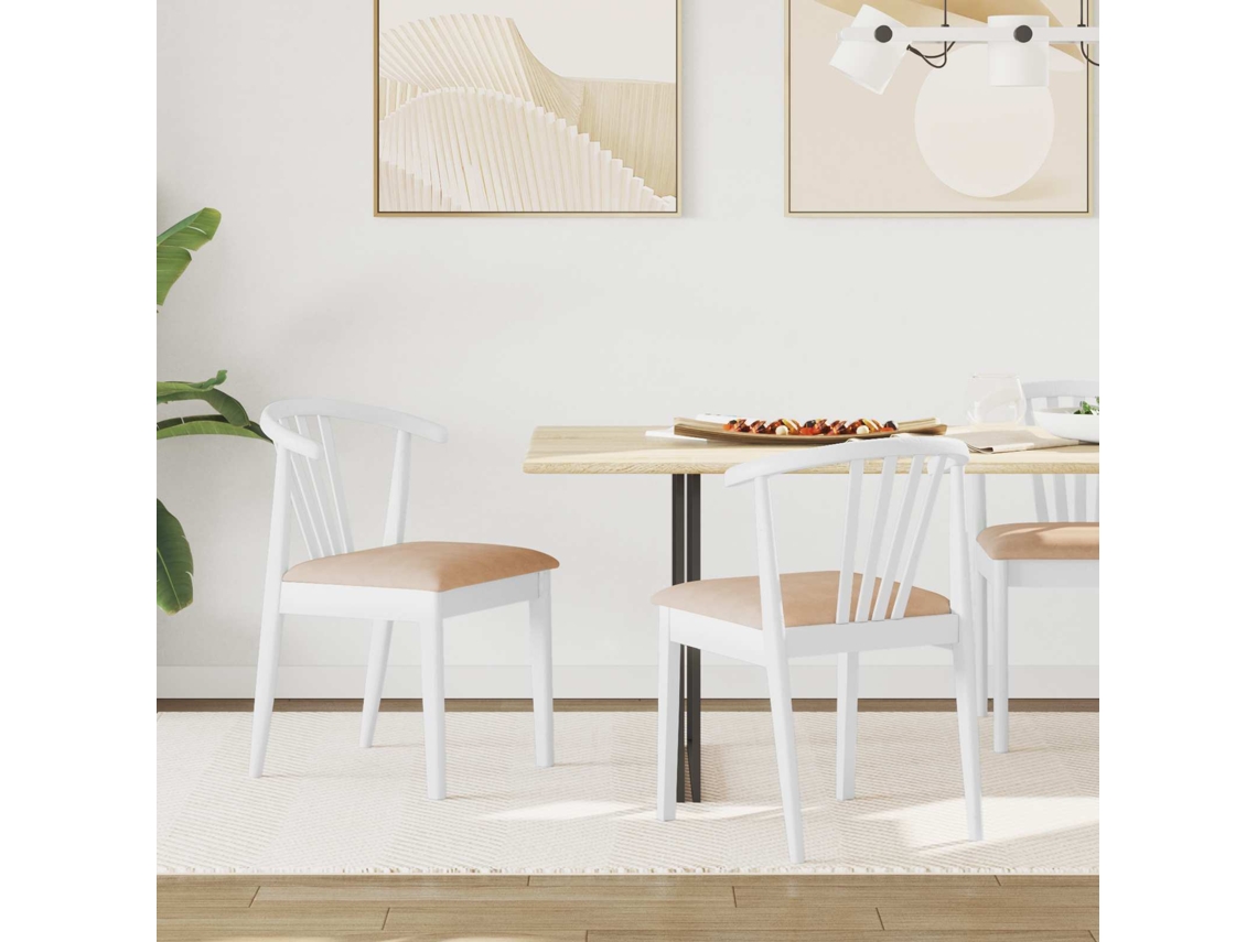 Vidaxl Cadeira De Jantar 2 Pcs Branco E Marrom