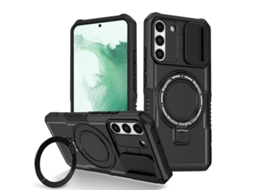 Capa Zruxe Compativel Com Samsung Galaxy S22 5g (camshield - Magsafe - Suporte - Tpu Hibrido - Pc - Preto)