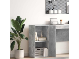 Vidaxl Estante 2 Prateleiras 40x30x76,5 Cm Contraplacado Cinza Cimento