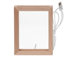Rebe marco de Foto com Luz Led Marco de Madeira Iluminado para Lar Quadro com Luz Noturna 17x13x3cm