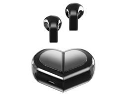 Fones De Ouvido Bluetooth Sem Fio (pretos), Design Giratório Em Formato De Coração, Som Estéreo De Alta Definição.