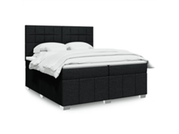 Vidaxl Cama com Molas/colchão 200x200 Cm Tecido Preto