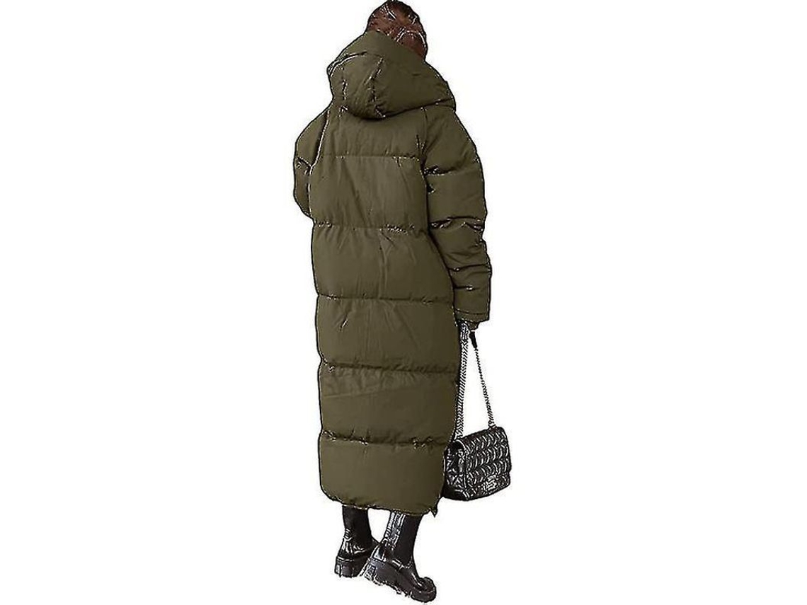 ABRIGO longo Fasst acolchoado para mulher, com capuz, com manga longa, resistente ao vento