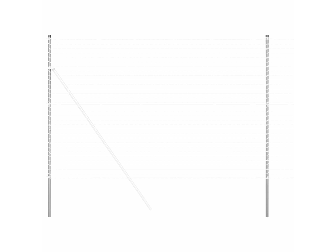 Conjunto 12 Poste De Cerca Vidaxl Prateado Aço (210 Cm)
