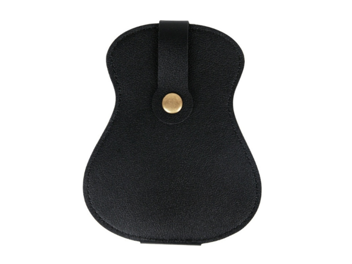 Porta palhetas de Guitarra, Estojo de Couro Pu de Grande Capacidade, Preto AQUAFORGE