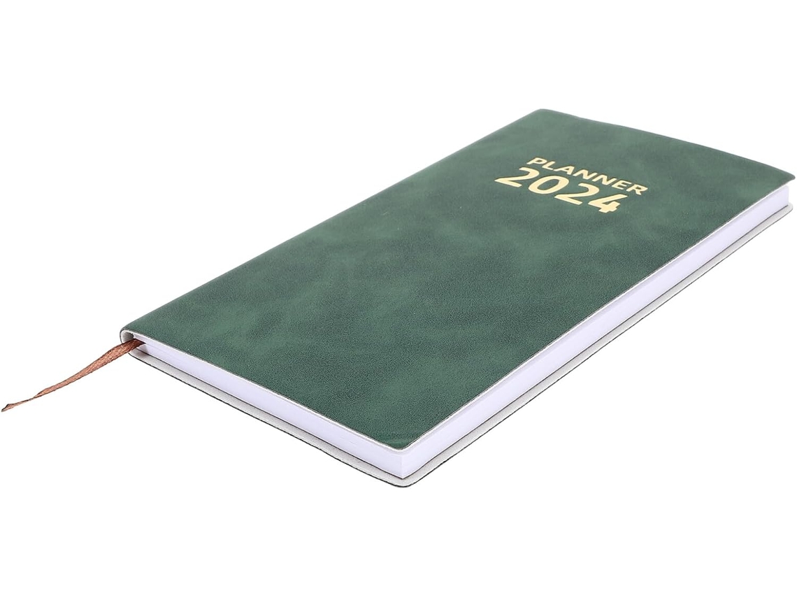 Agenda Diária De 365 Dias Em Couro Sintético Verde Escuro, Caderno De Papel Liso, Formato Portátil Para Gokoco (2024)