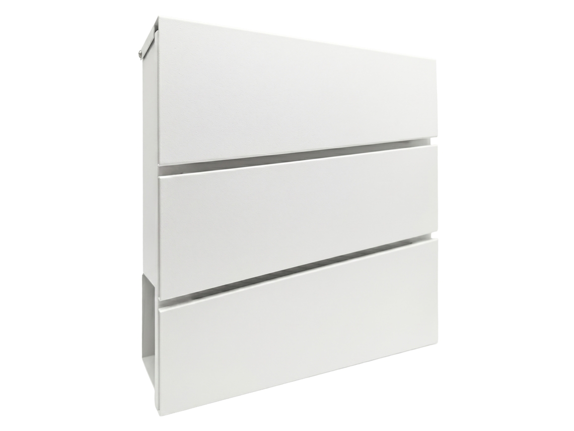 Caixa de Correio RELAXDAYS C/ Compart. para Jornais, 37,5x35,5x10,5 Cm, Din C4, Resistente, 4 Chaves, Branca