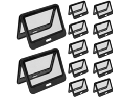 Lurelia Porta-crachá Transparente Horizontal Dupla Face Em Plástico Preto Pacote Com 15 Unidades Para Escritório E Escola