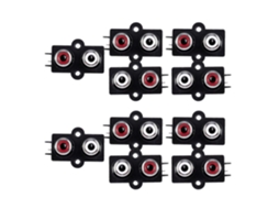 Conjunto de 10 Conectores Rca Fêmea para Montagem em Placa Circuito Impresso AQUAFORGE