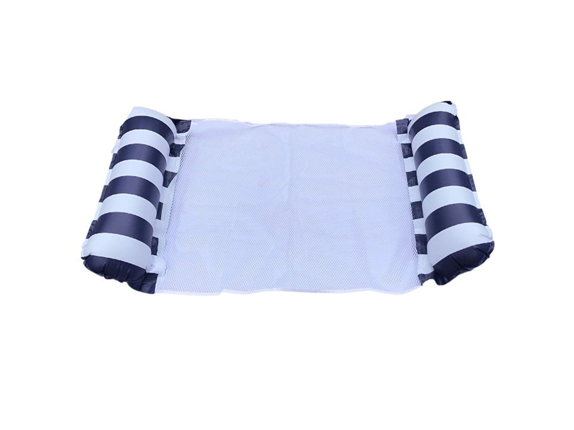 2026altiro-cama Flotante Inflable Hammock Para Piscina 130x70cm Individual Rayado Plegable Azul Oscuro Para Entretenimiento Acuático