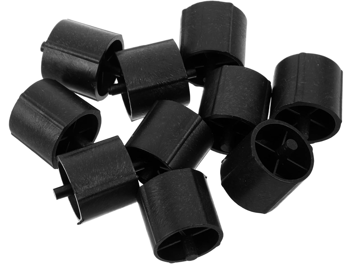 Conjunto de 10 núcleos de plástico branco para dispensador de adesivo, ideal para uso em mesas e escolas.