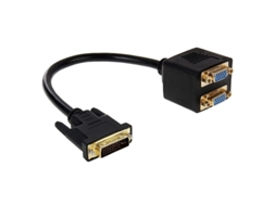 Divisor DVI Lurelia para VGA, 245 pinos, macho, 30 cm, áudio COM, preto