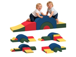 Conjunto de 5 blocos de espuma EVA para desenvolvimento motor de crianças pré-escolares, brinquedo educativo multicolorido.