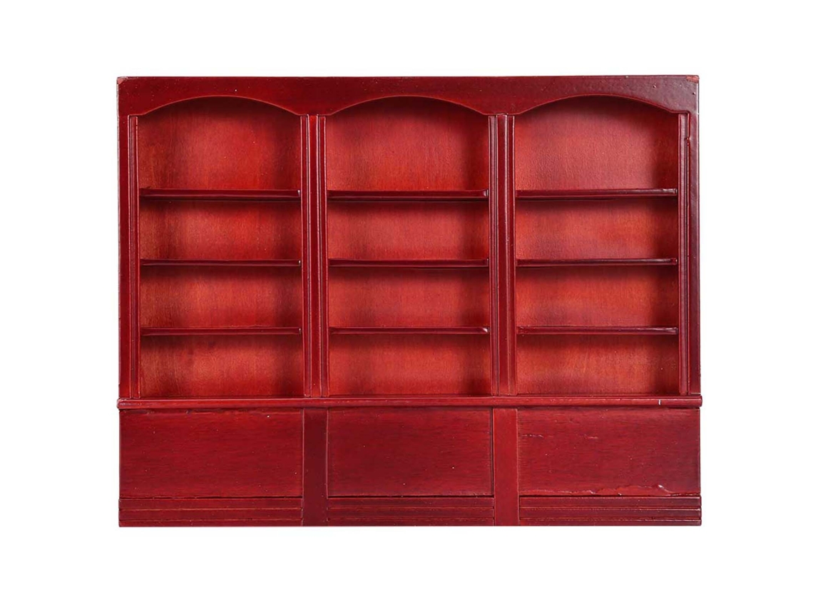 Ats acessórios para Casa de Boneca Estante Mini Livros Móvel Estante Brinquedo Miniatsura Vermelho Marrom
