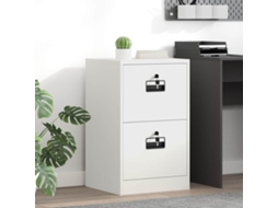 Vidaxl Armário De Arquivo Com Gaveta Branco 45,5 X 42 X 74,5 Cm