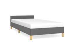 Estrutura de Cama Tecido Cinzento Escuro MAISON EXCLUSIVE (90x200 cm)