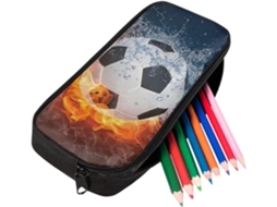 Estojo para Lápis, Grande Capacidade, Futebol, Infantil AQUAFORGE